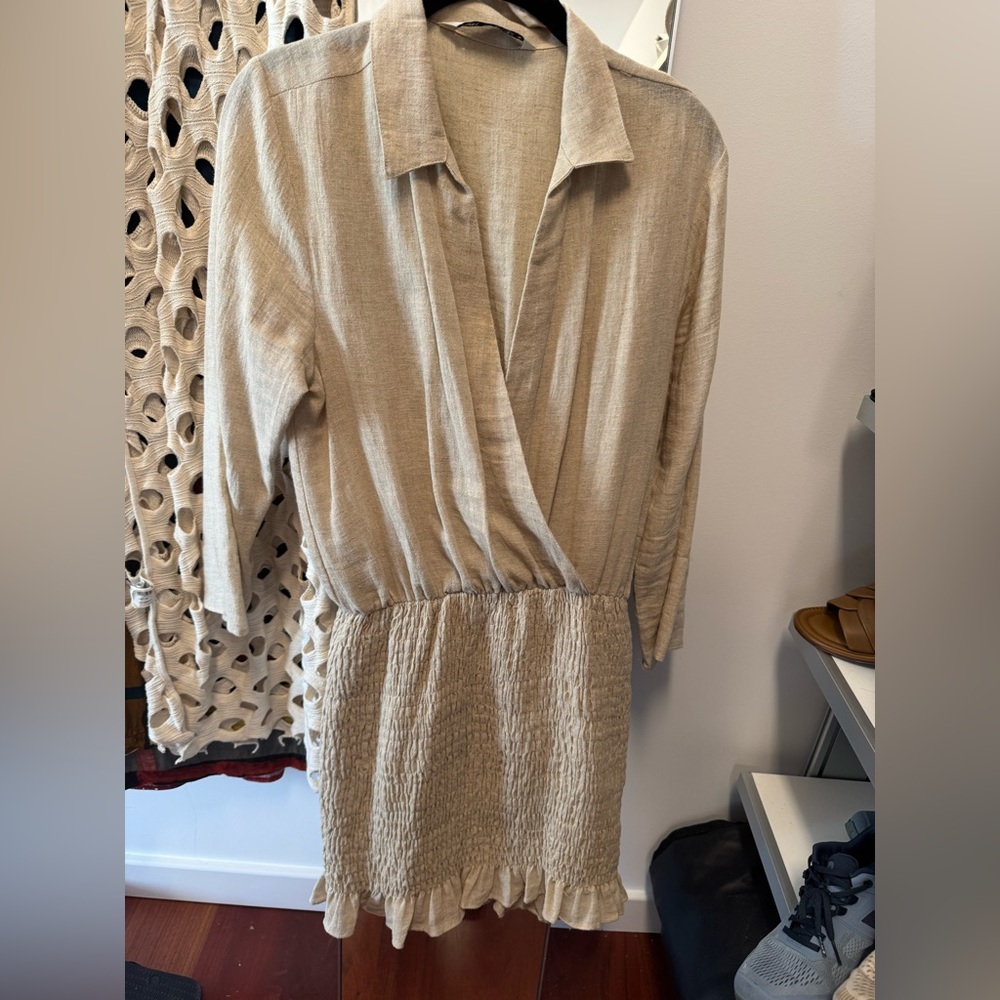 Beige linen Zara dress